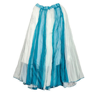 Angvns long Blue and white Sheer Flowing skirt size XL